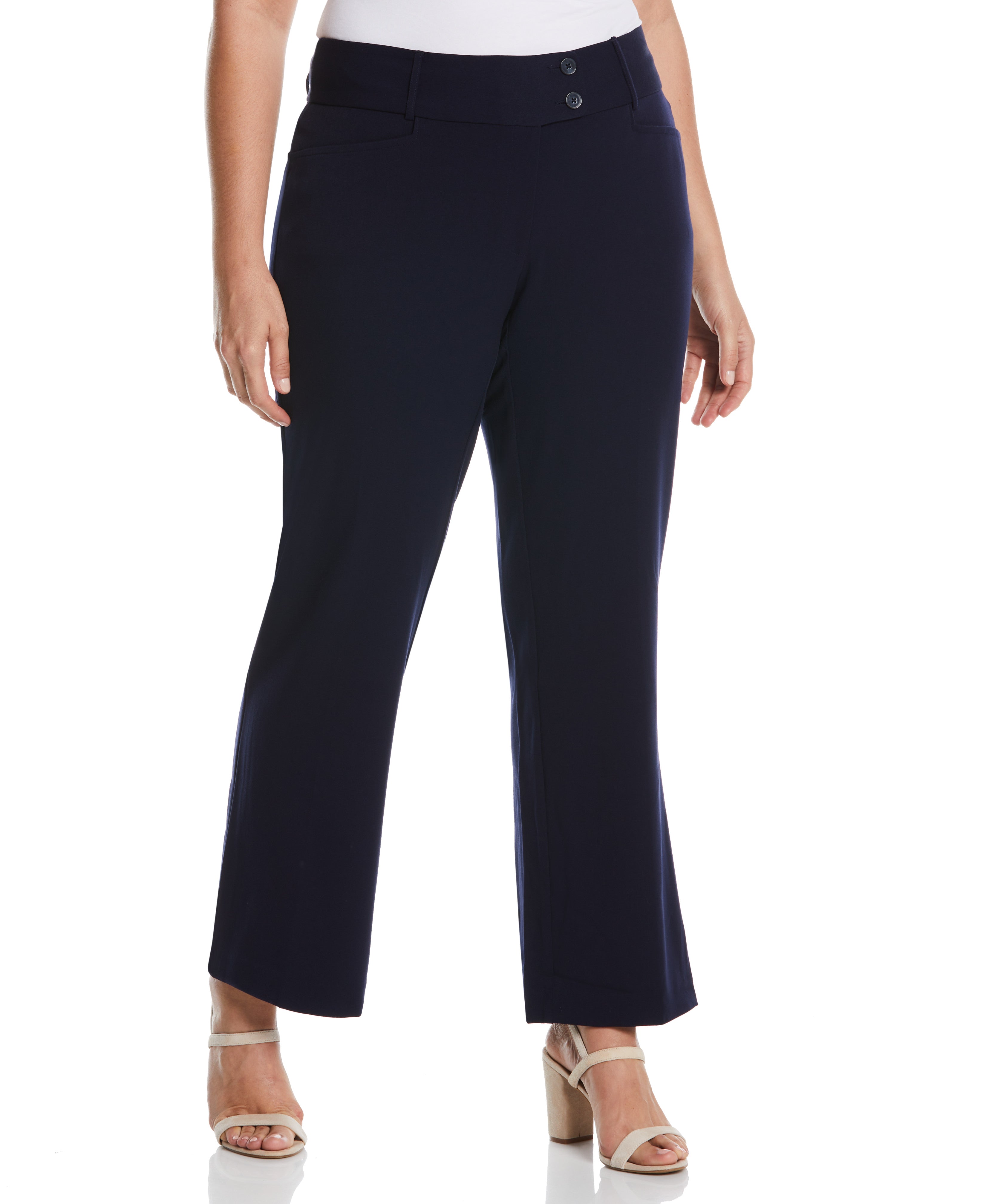 Rafaella Plus Size Curvy Fit Bootcut Pants - Black
