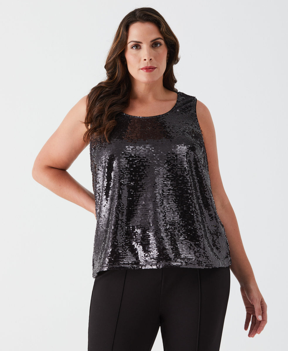 Women's Plus Size Sequin Tank Top Rafaella