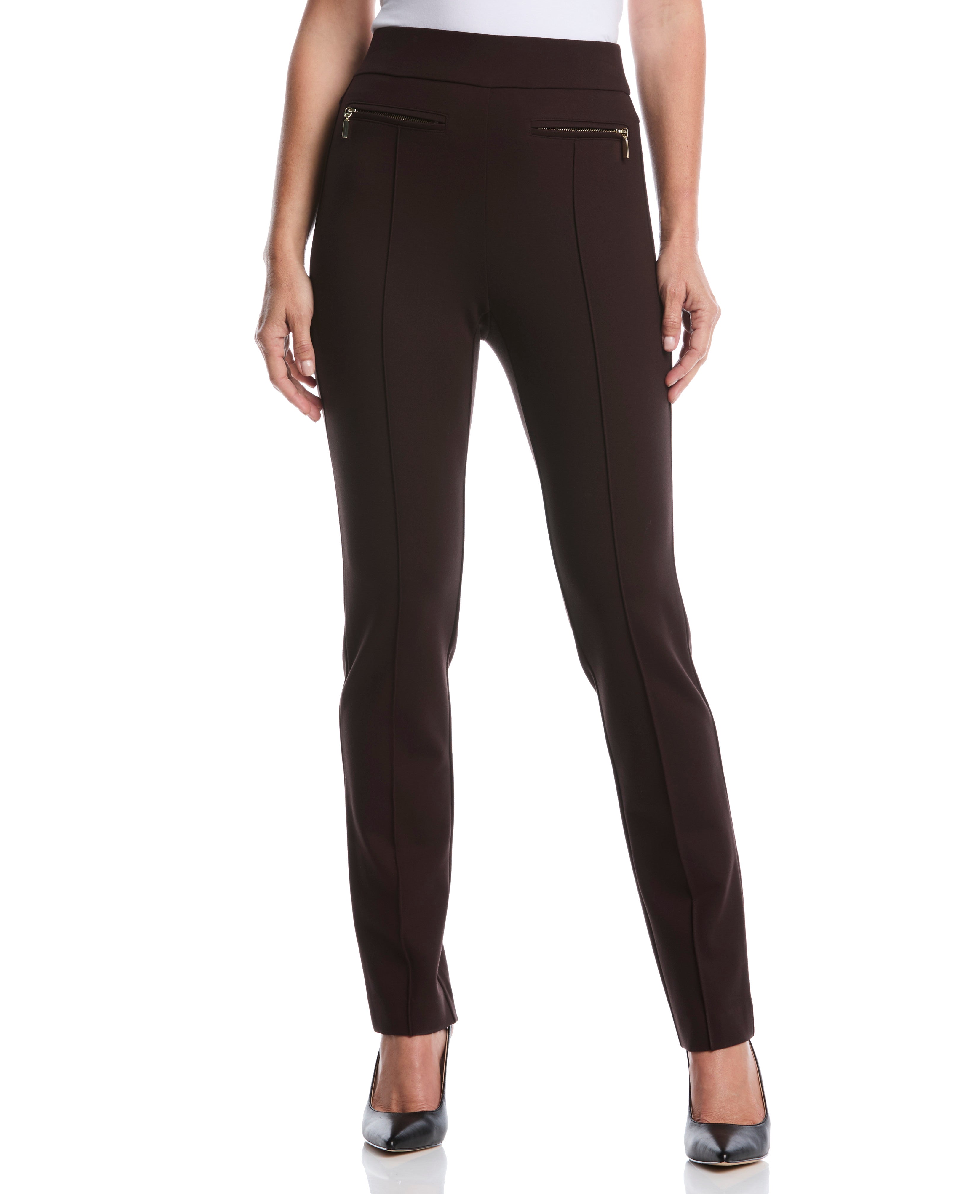 Rafaella Women's Ponte Slim Leg Pants in Vintage Wine/Red, Size 14, Viscose/Nylon/Elastane Rafaella Women's Ponte Slim Leg Pants in Vintage Wine/Red, Size 14, Viscose/Nylon/Elastane