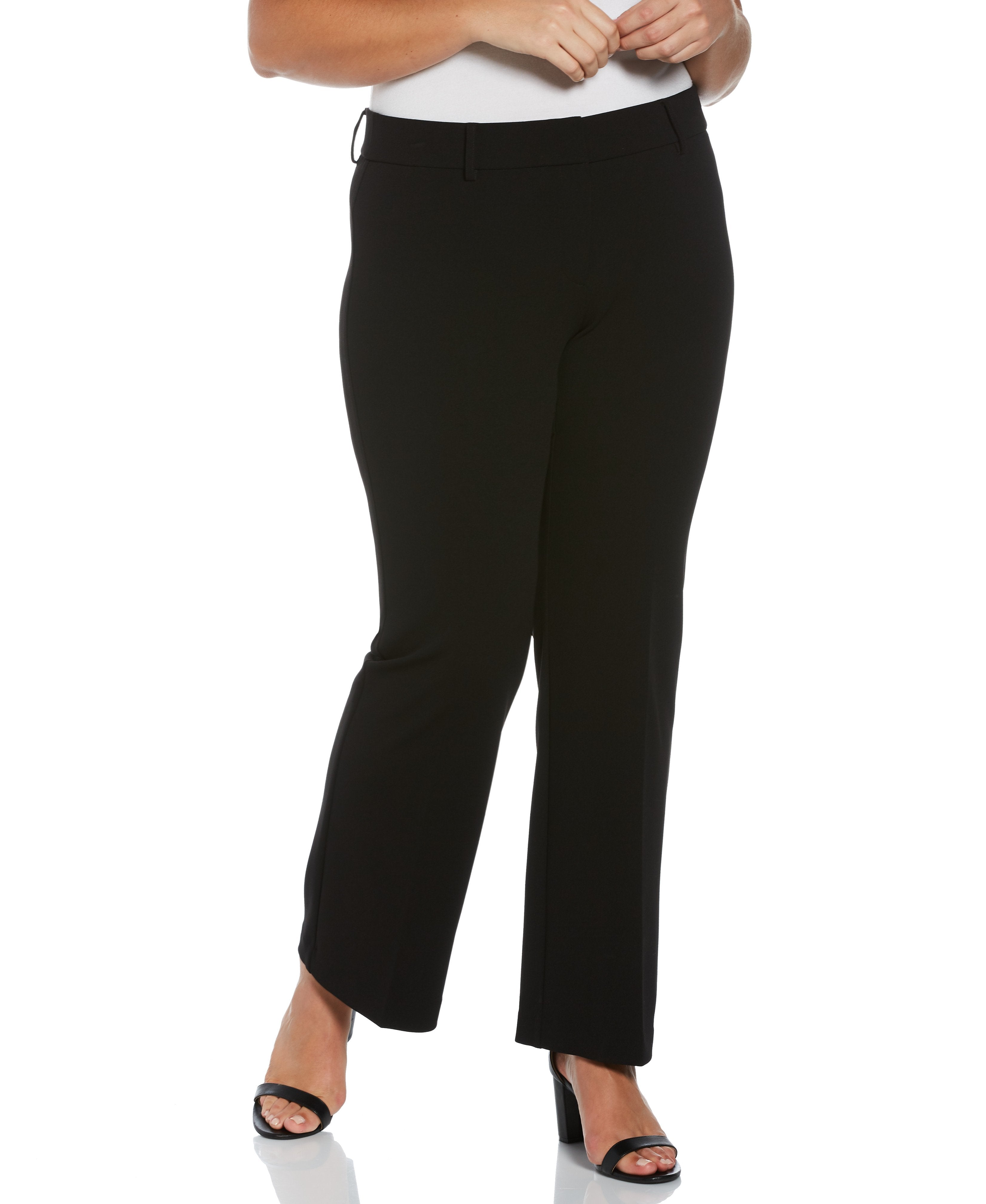 Rafaella Plus Size Stretch Crepe Classic Fit Pants - Black - 14W Rafaella Plus Size Stretch Crepe Classic Fit Pants - Black - 14W