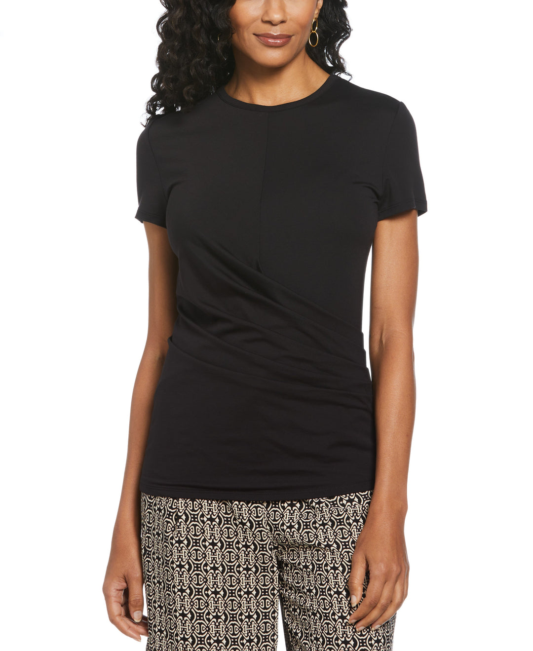 Asymmetrical Wrap Top (Black) 