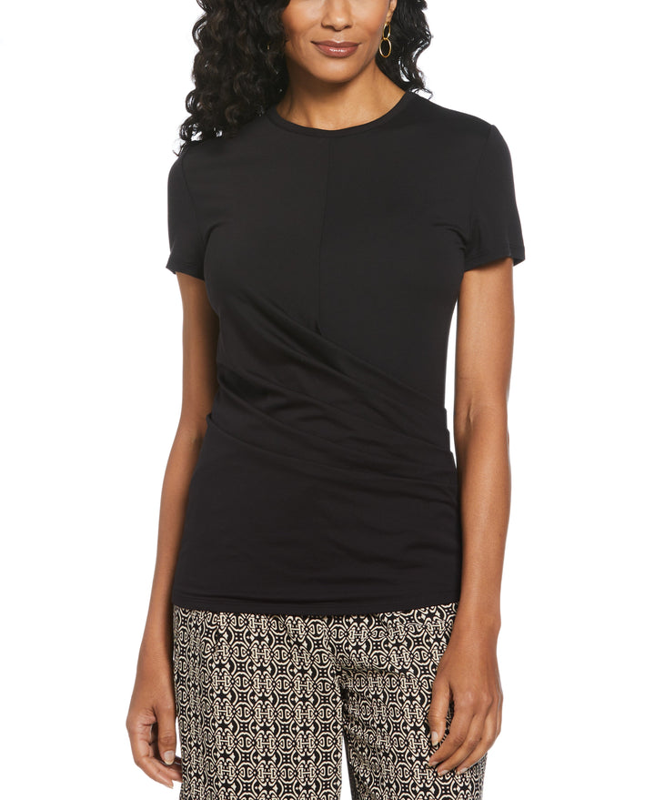 Asymmetrical Wrap Top (Black) 