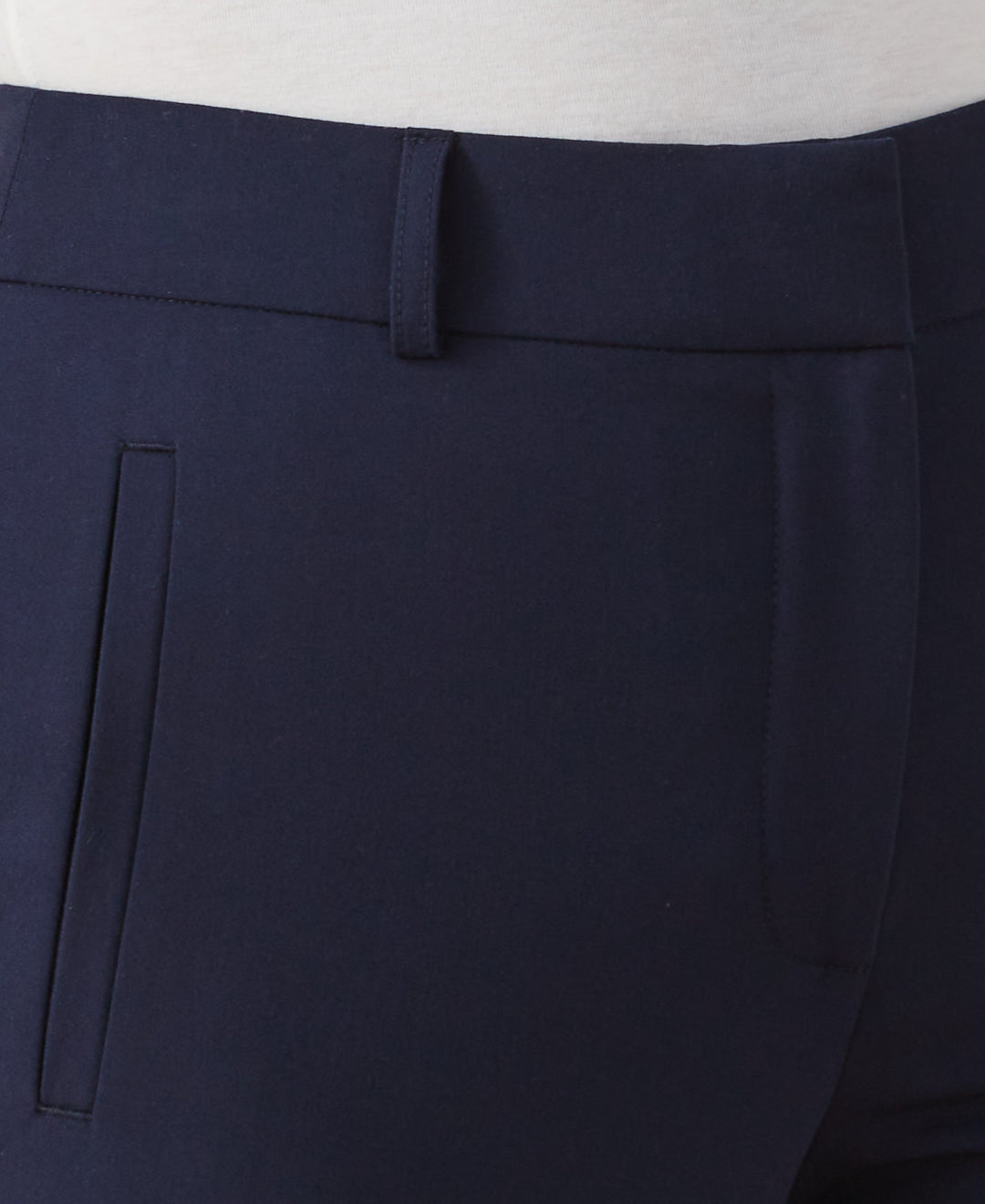 Classic Fit Clean Straight Leg Ankle Pant (Navy) 