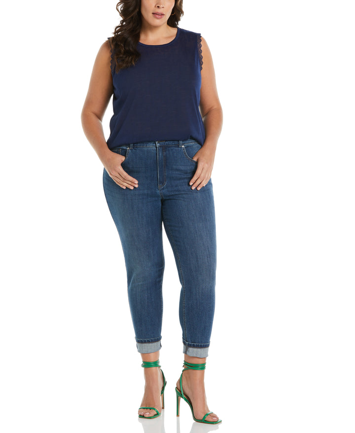 Crochet Trim Top-Tee-Rafaella-Sportswear