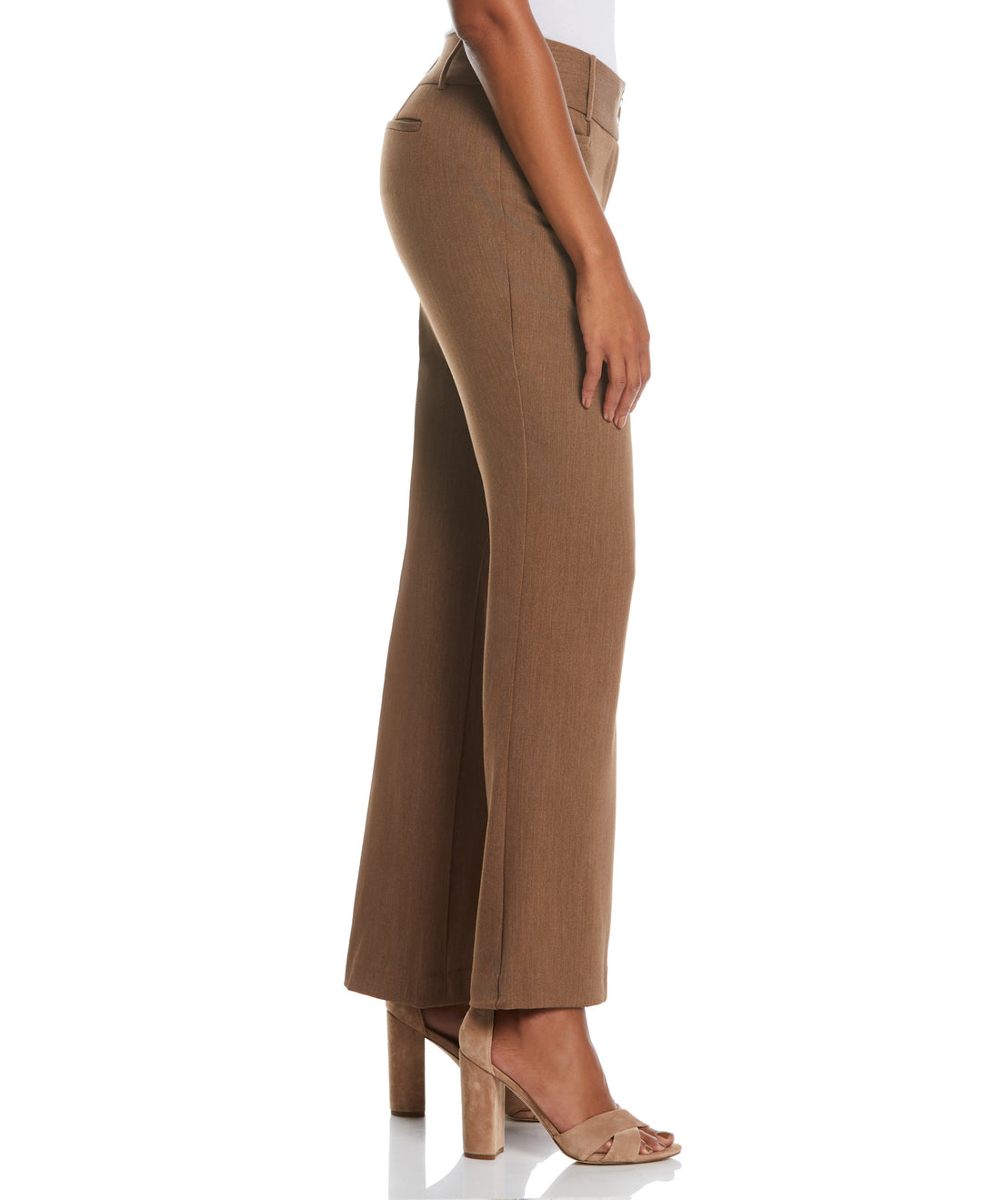 GABARDINE BOOTCUT PANT - CURVY FIT (Coffee Melange) 