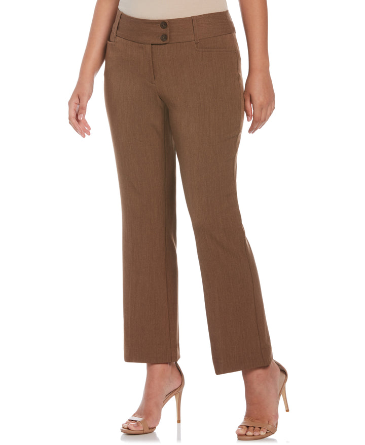 GABARDINE BOOTCUT PANT - CURVY FIT (Coffee Melange) 