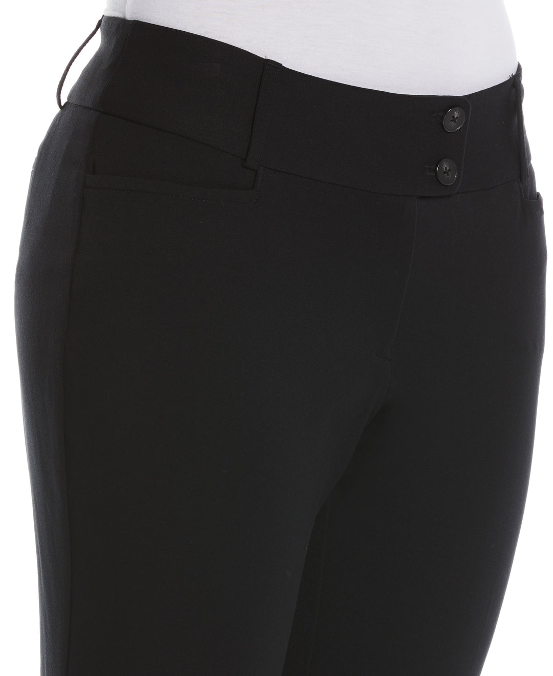 GABARDINE BOOTCUT PANT - CURVY FIT (Black) 