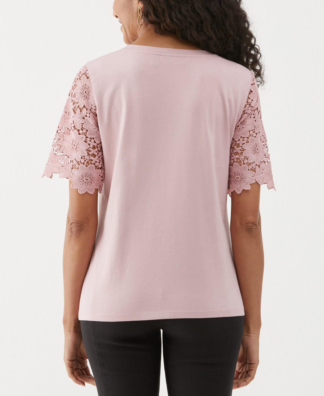 Lace Yoke Knit Top (Zephyr) 