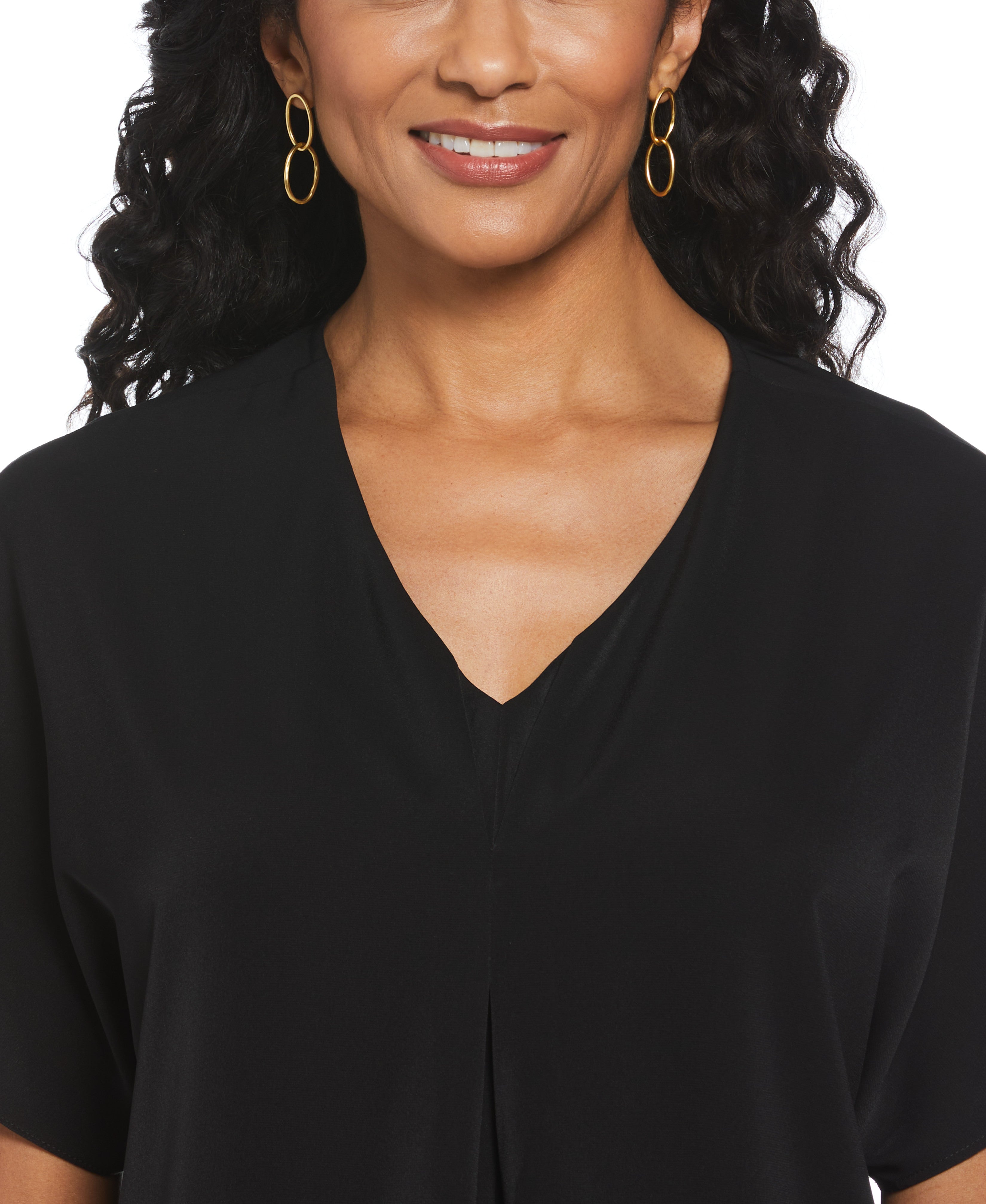 LAYERED SLEEVE BLOUSE / BLACK Women