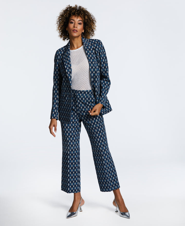 Medallion Print Cropped Cullotte Pant (Malibu Blue) 