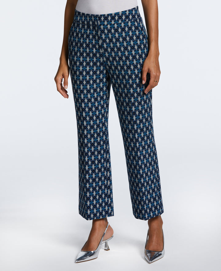 Medallion Print Cropped Cullotte Pant (Malibu Blue)
