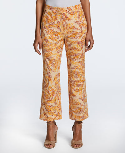Petite Batik Print Cropped Culotte Pant (Honey Peach) 