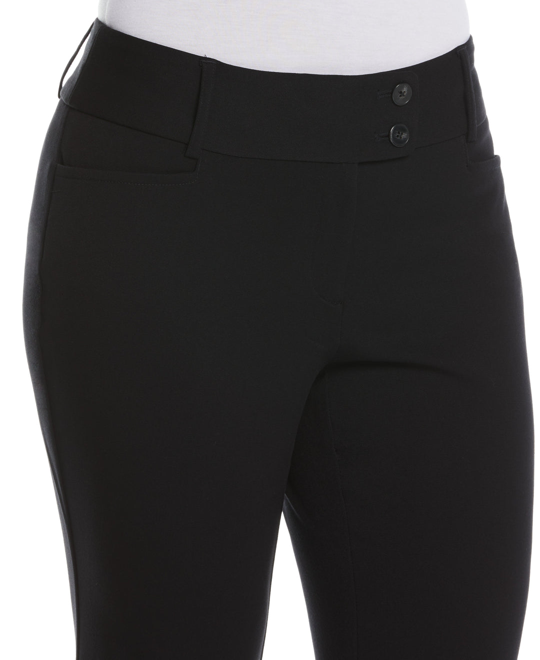 Petite Curvy Fit Boot Cut Pant (Black) 