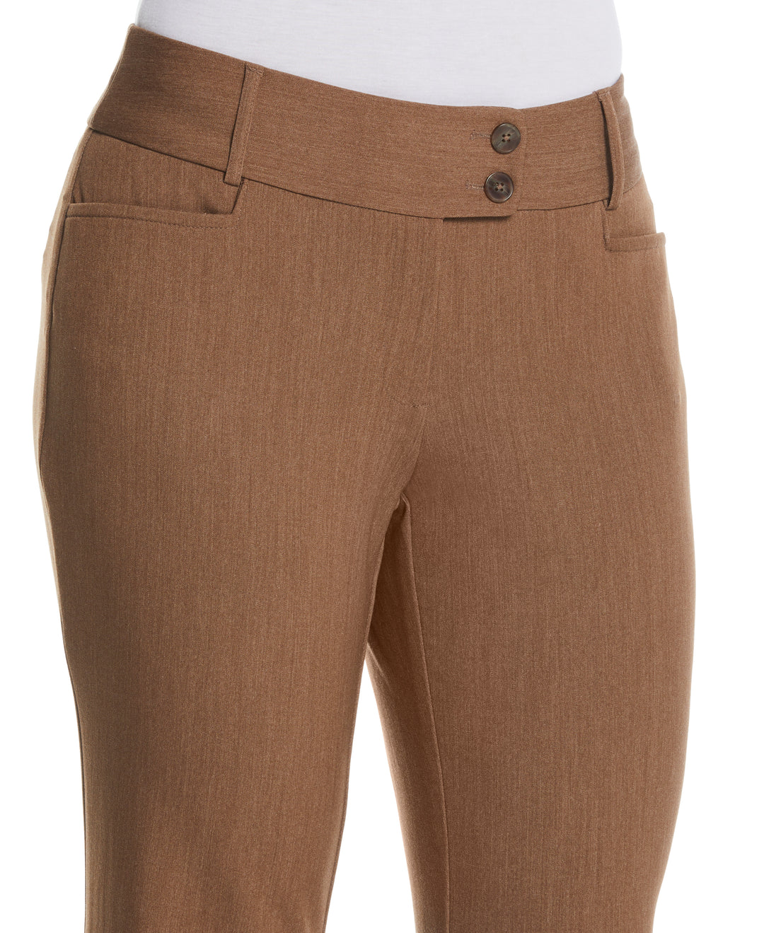 Petite Curvy Fit Boot Cut Pant (Coffee Melange) 