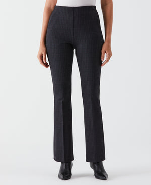 Petite Printed Modern Bootcut Ponte Pant (Black) 