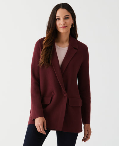 Petite Relaxed Sweater Blazer (Windsor Wine)