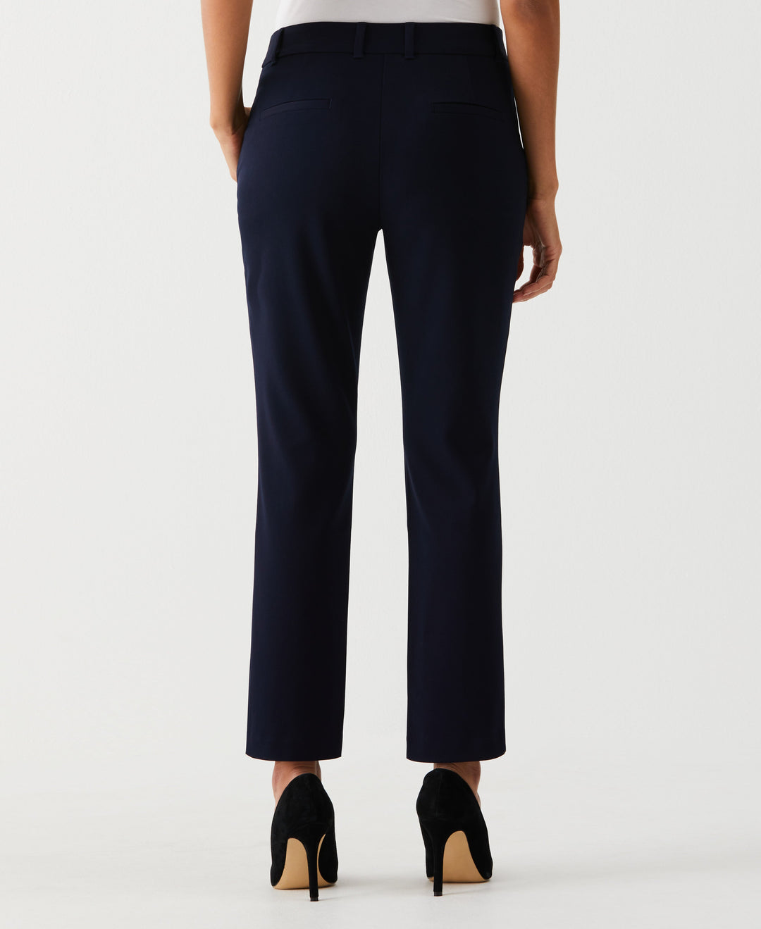 Petite Straight Leg Ankle Pant (Navy) 