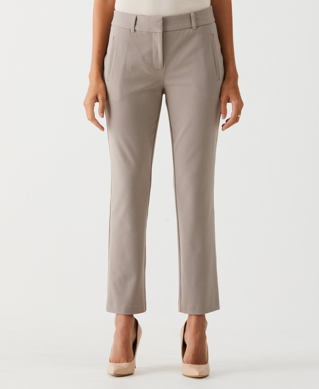 Petite Straight Leg Ankle Pant (Summer Straw) 