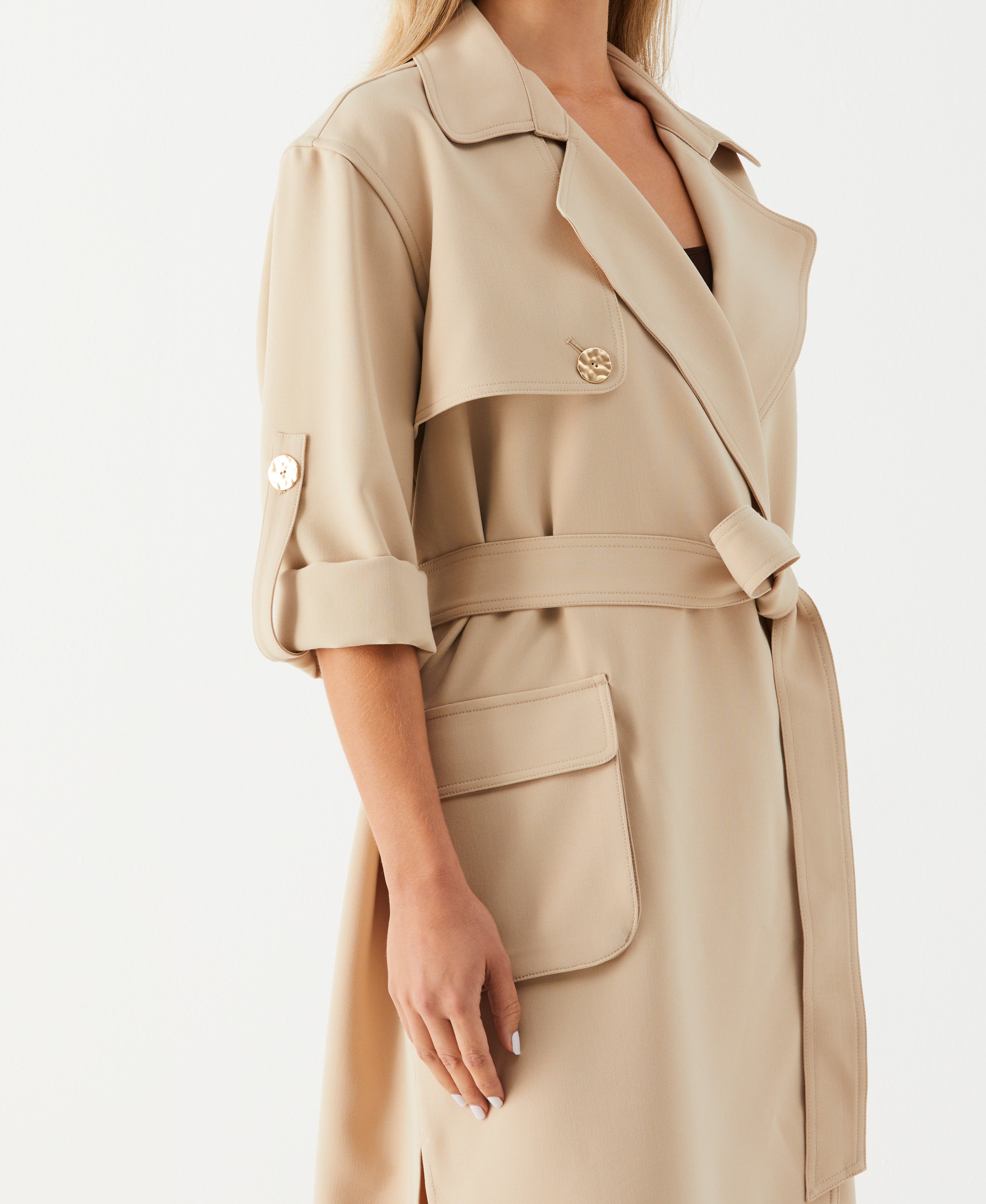 Women's Petite Twill Trench Coat – Rafaella