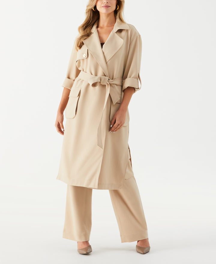 Petite Twill Trench Coat (Irish Cream) 