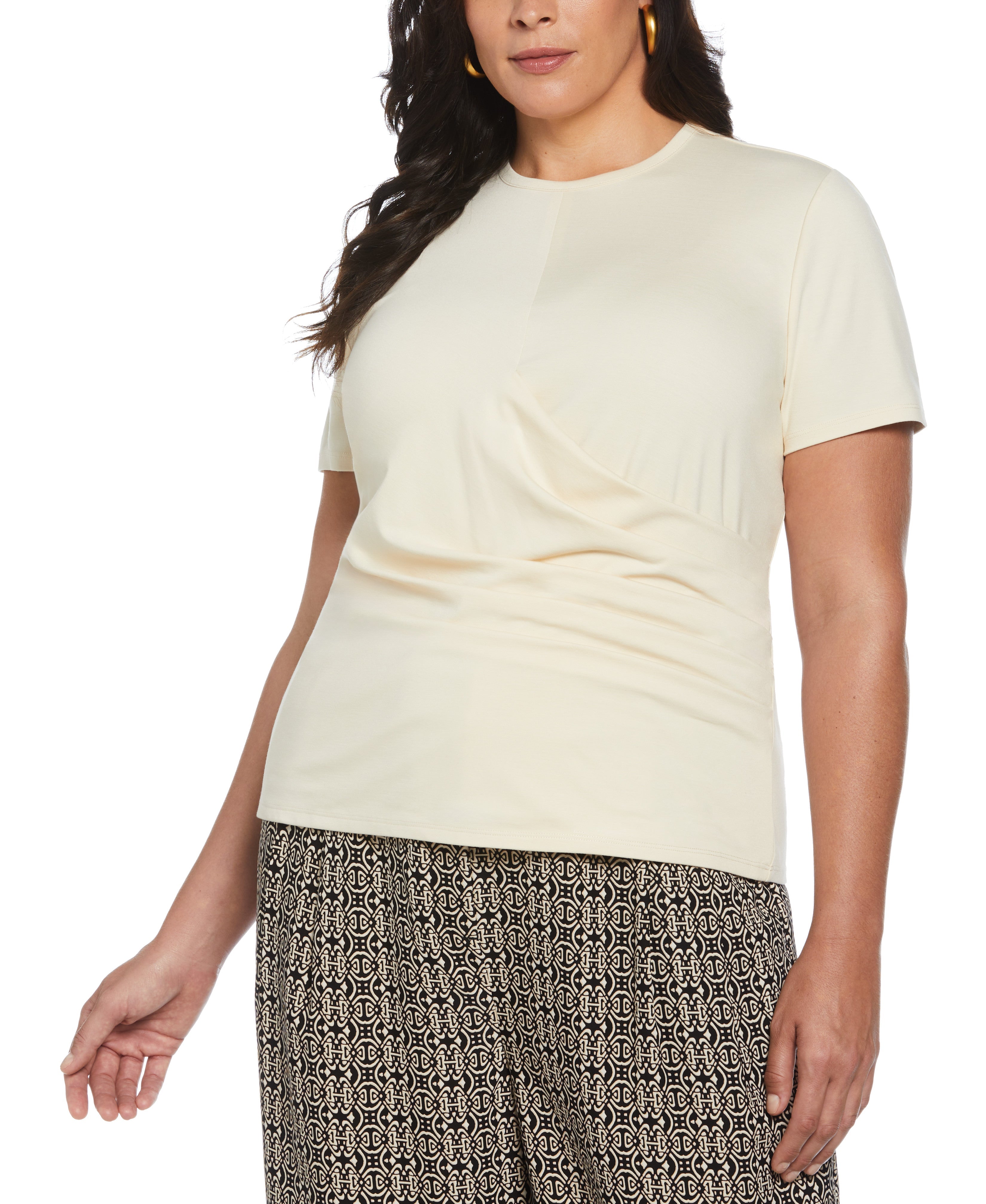 Women's Plus Size Asymmetrical Wrap Top – Rafaella