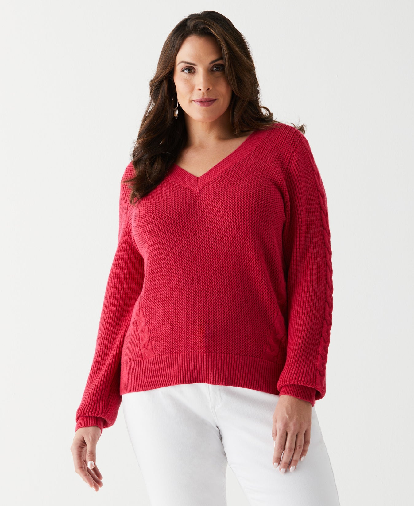 Women's plus size cable knit sweater hotsell