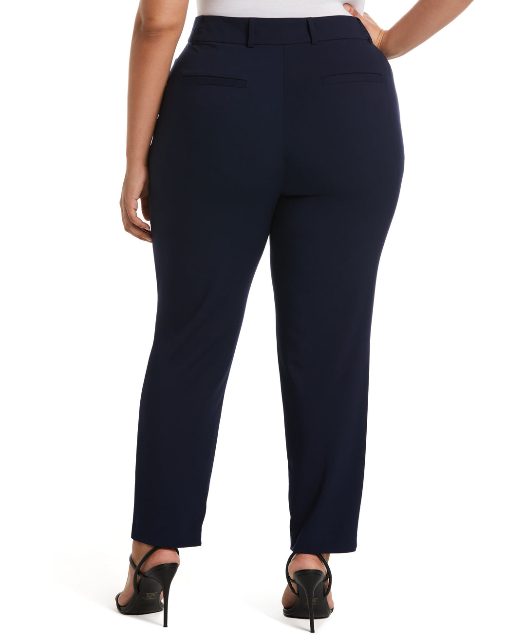 Classic Fit Clean Straight Leg Ankle Pant (Navy) 