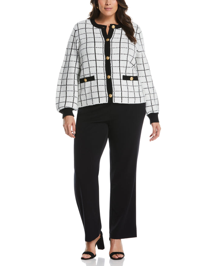 Plus Size Curvy Fit Boot Cut Pant (Black) 