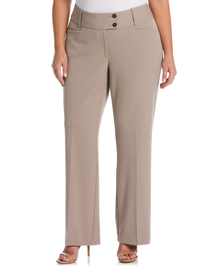 Plus Size Curvy Fit Boot Cut Pant (Summer Straw) 