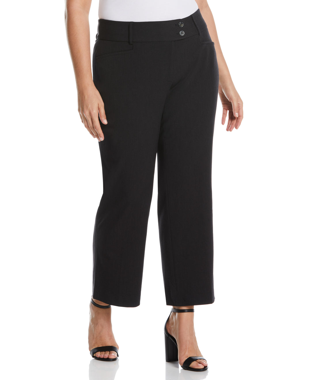 Plus Size Curvy Fit Short Length Boot Cut Pant (Graphite) 