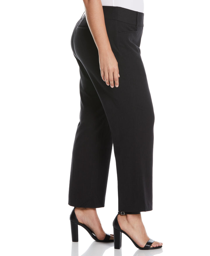 Plus Size Curvy Fit Short Length Boot Cut Pant (Graphite) 