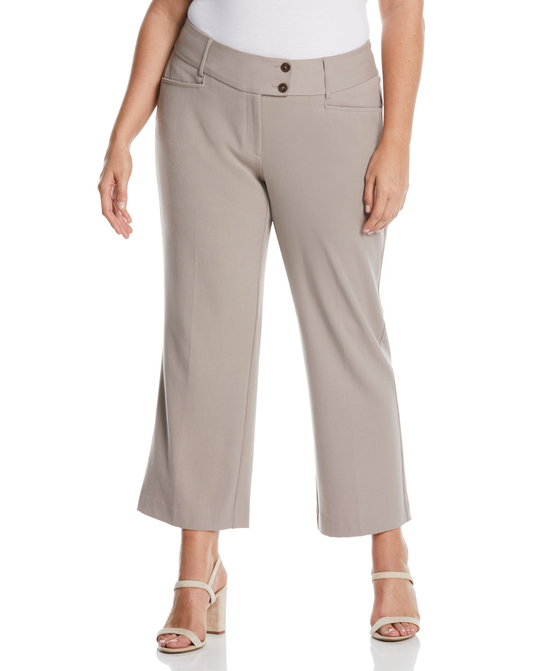 Plus Size Curvy Fit Short Length Boot Cut Pant (Summer Straw) 