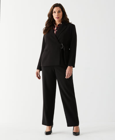 Plus Size Double Breasted Pant Suit-Set-Rafaella-Sportswear