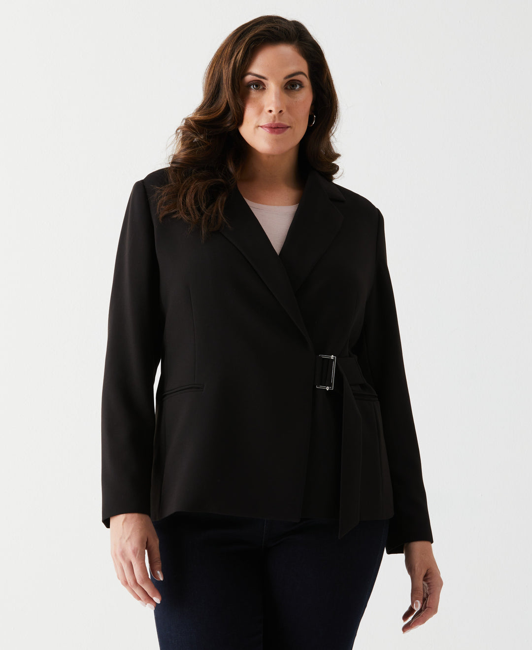Women's Plus Size Double Breasted Tie Wrap Blazer | Rafaella
