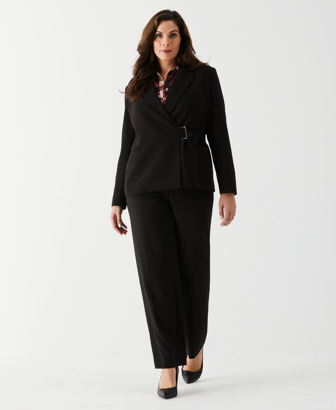 Women's Plus Size Double Breasted Tie Wrap Blazer | Rafaella