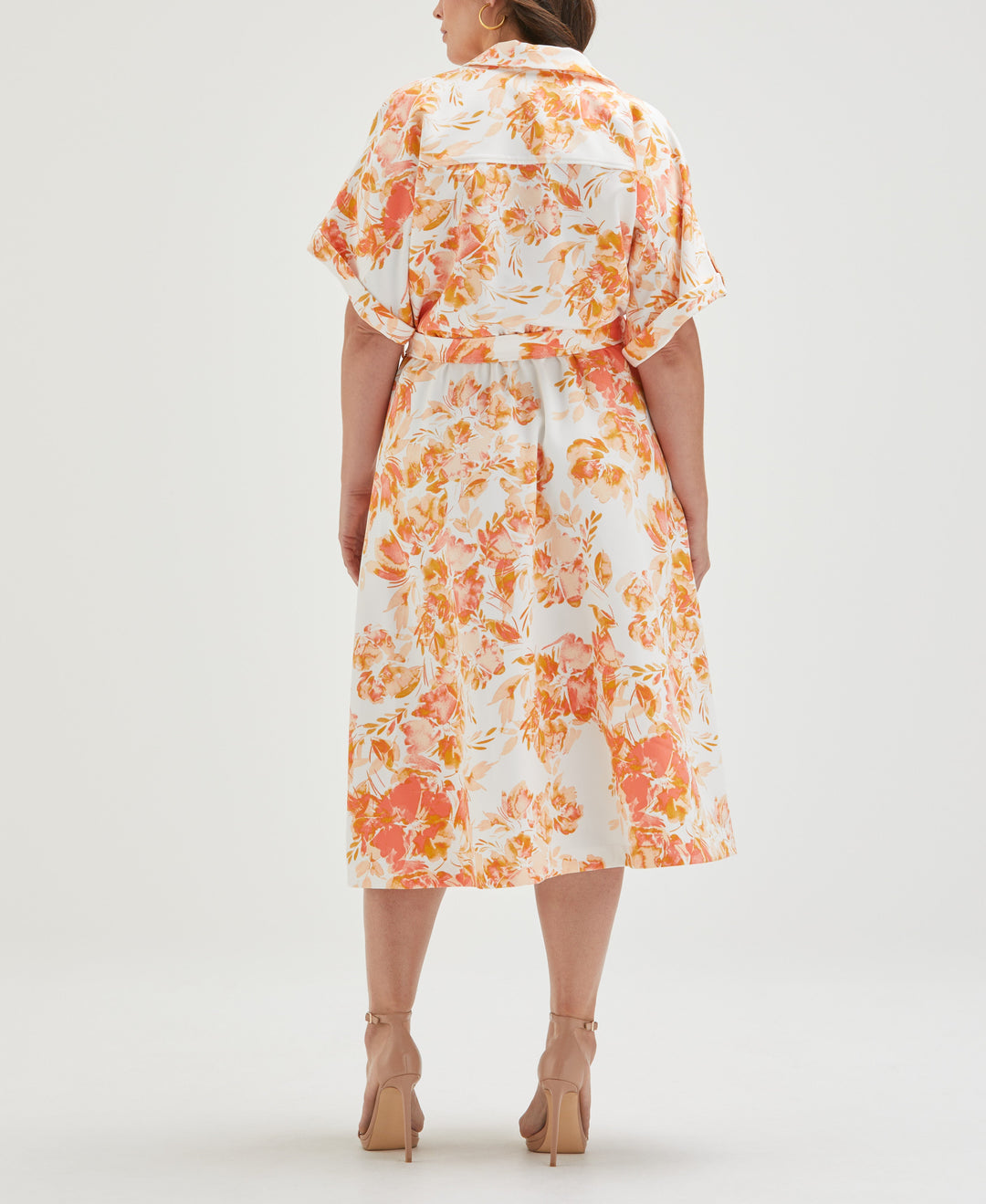Women's Plus Size Floral Print Utility Shirt Dress – Rafaella Women's Plus Size Floral Print Utility Shirt Dress – Rafaella