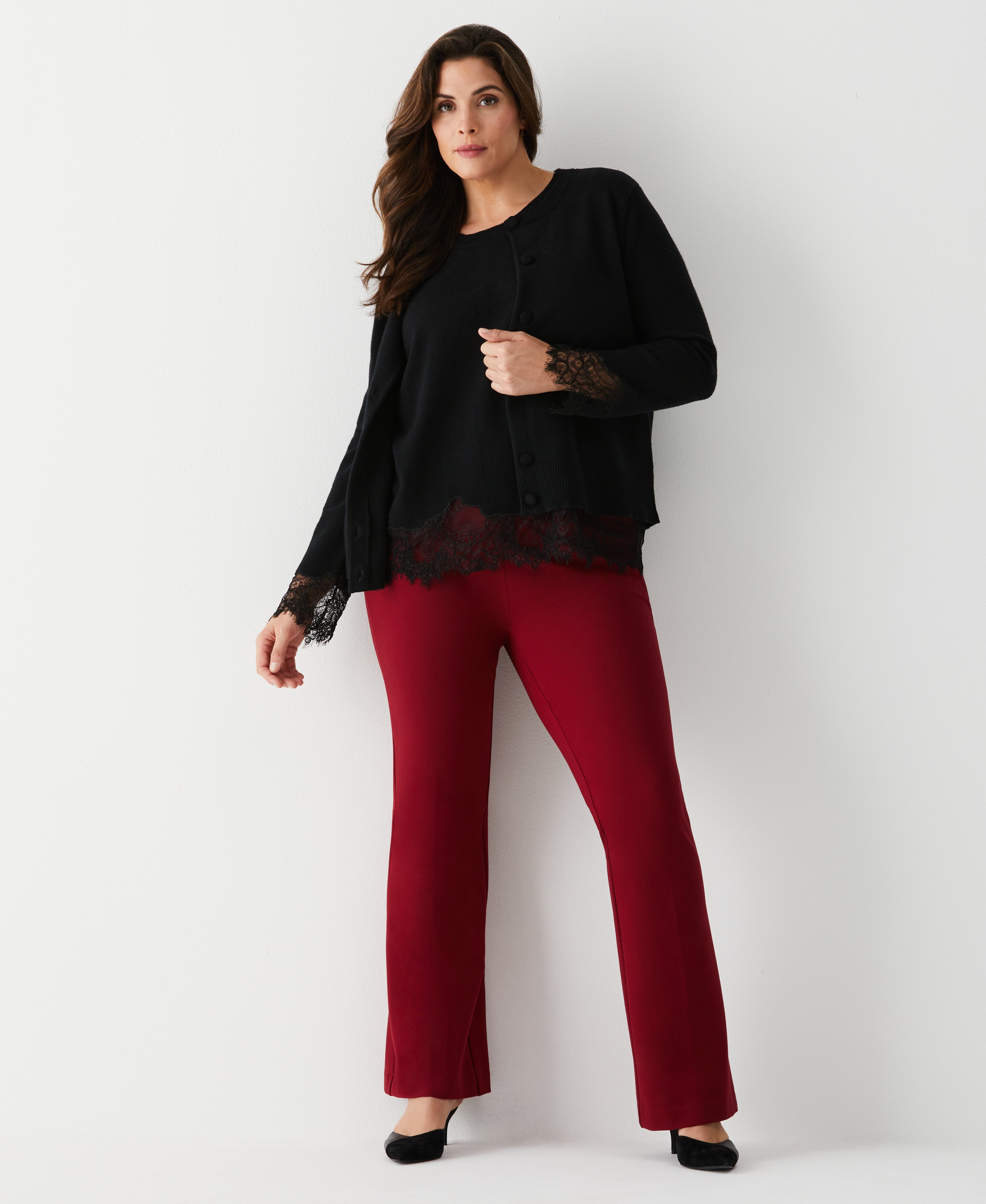 Women's Plus Size Lace Trim Shell – Rafaella