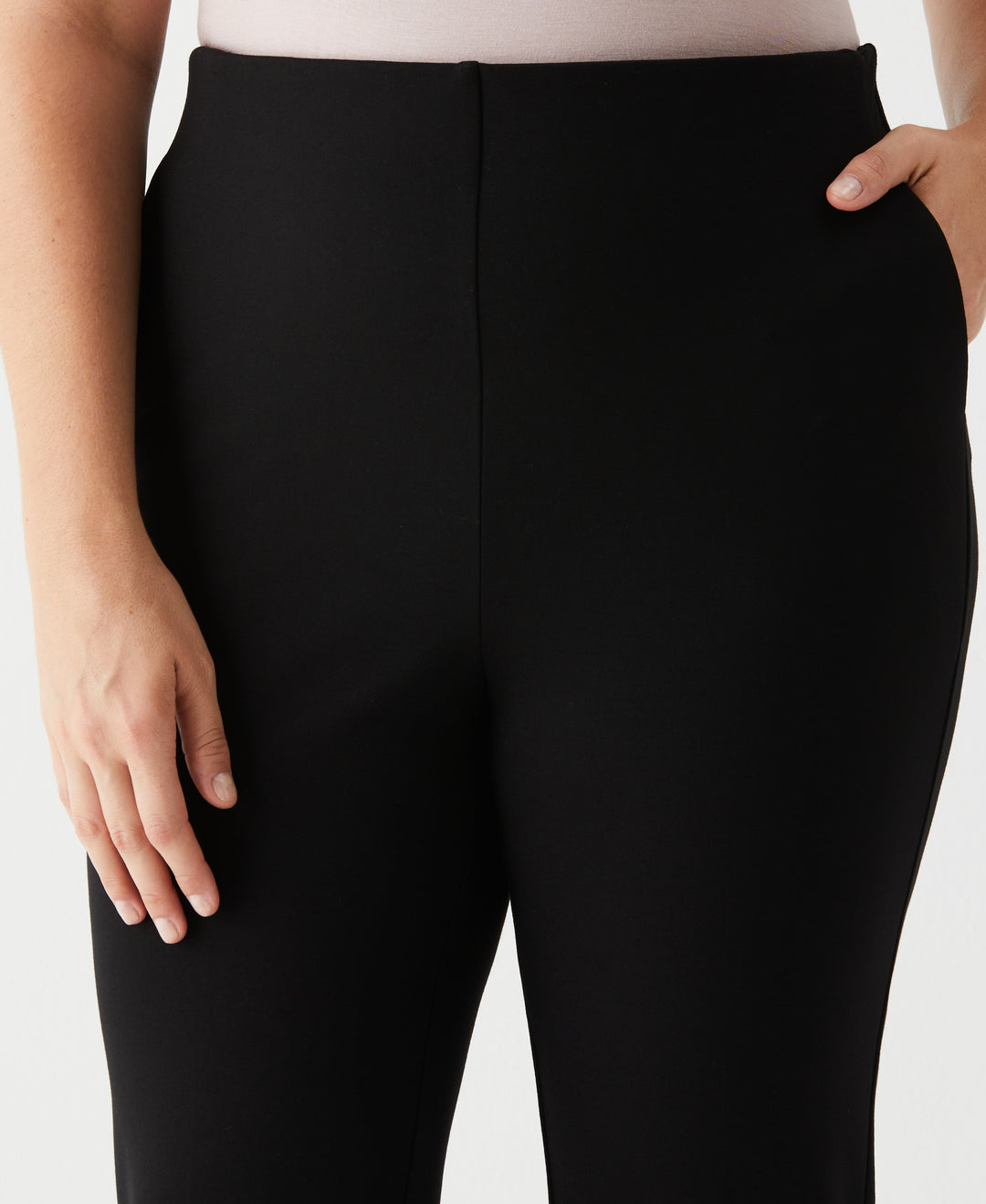 Plus Size Ponte Boot Cut Pant (Black) 