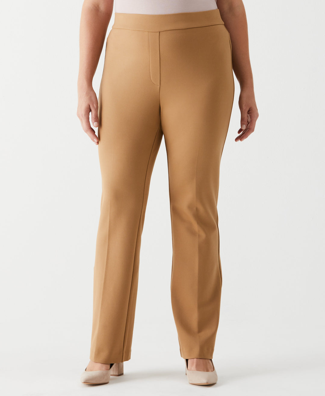 Plus Size Ponte Knit Bootcut Pull-On Pant
