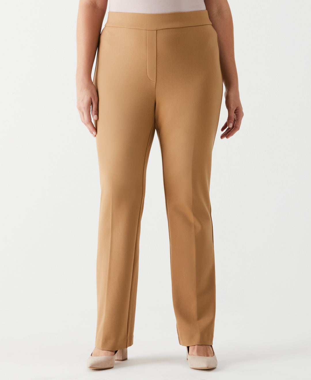 Plus Size Ponte Knit Bootcut Pull-On Pant