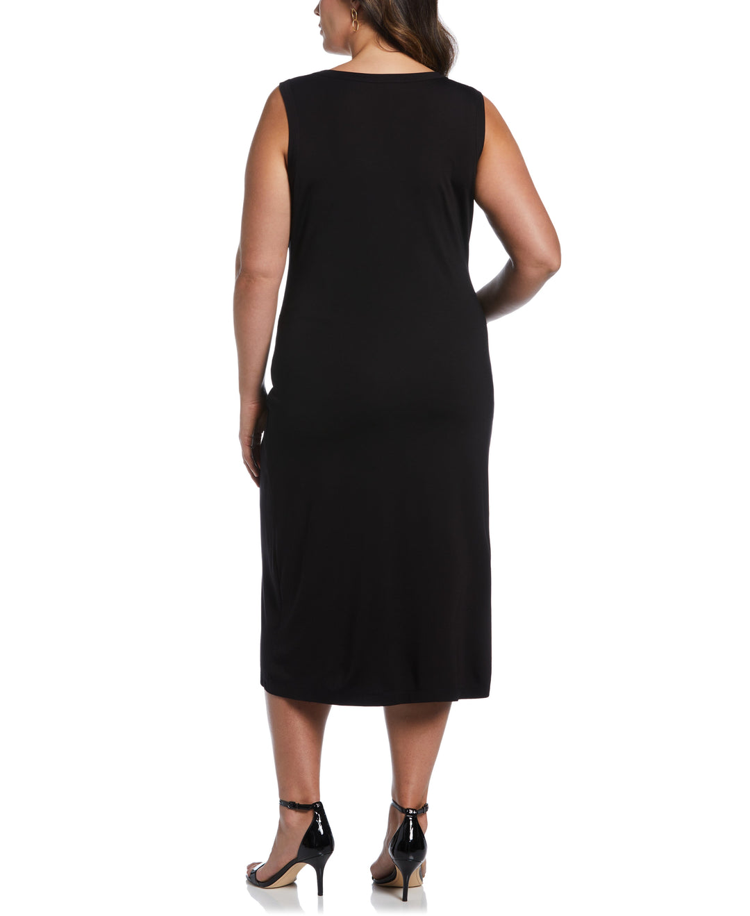 Ella Rafaella Plus Size Ponte Knit Twist Front Sleeveless Midi Dress - Ruby - Size 3X Ella Rafaella Plus Size Ponte Knit Twist Front Sleeveless Midi Dress - Ruby - Size 3X