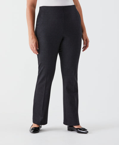Plus Size Printed Modern Bootcut Ponte Pant (Black) 