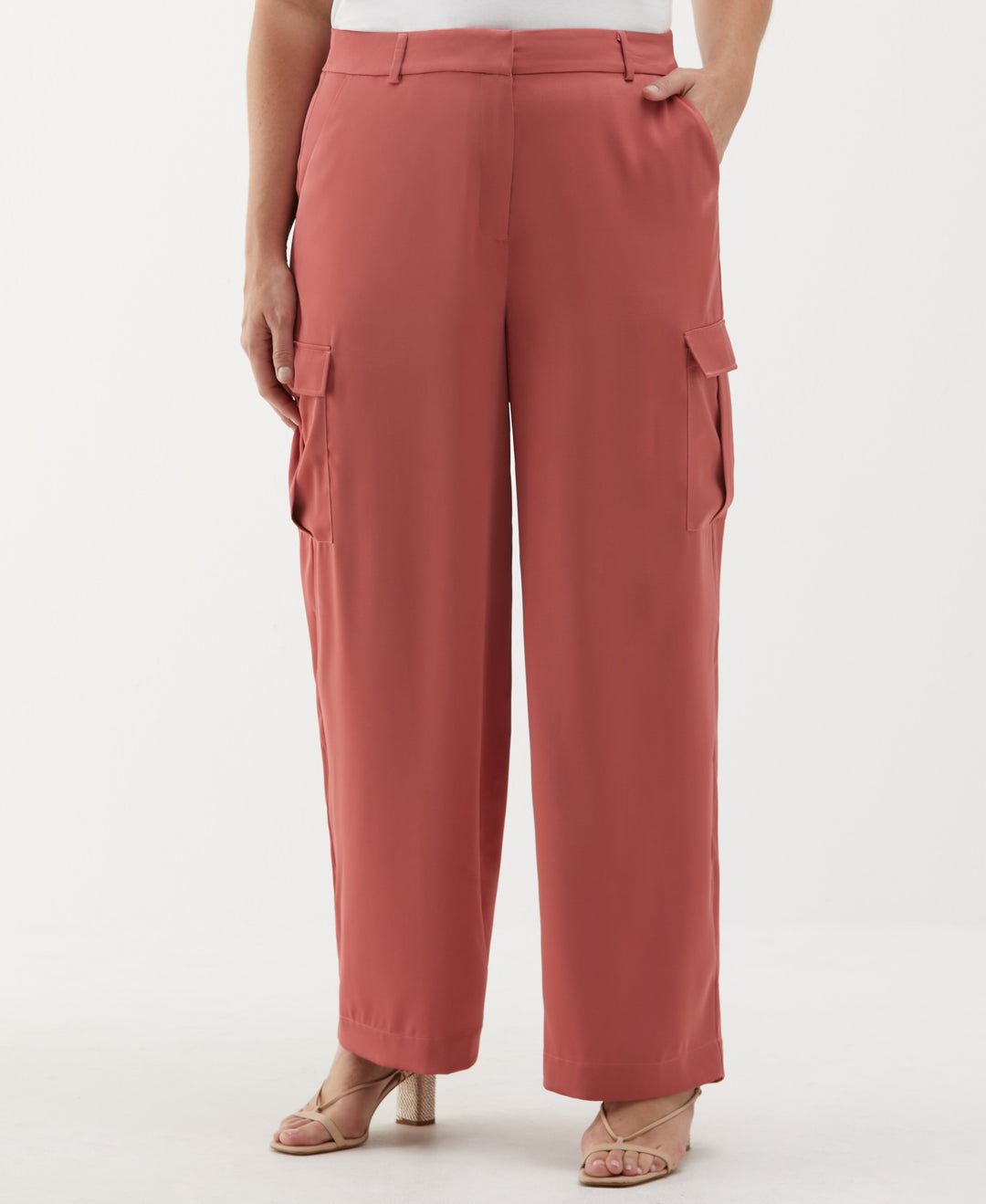 Plus Size Shine Cargo Pant (Dusty Cedar) 