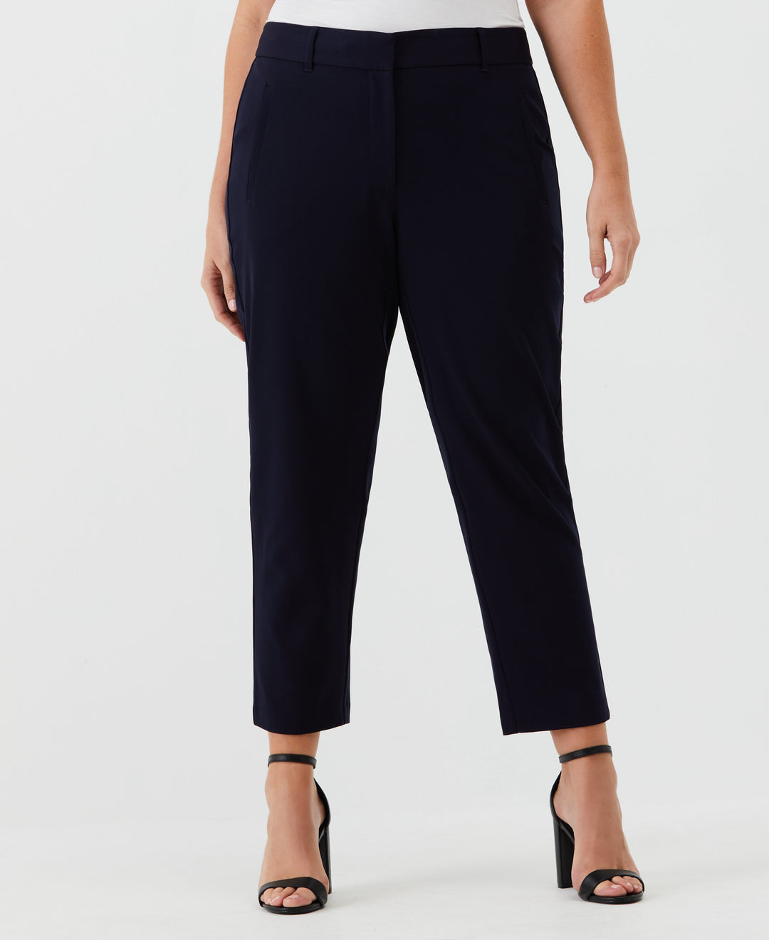 Plus Size Straight Leg Ankle Pant (Navy) 