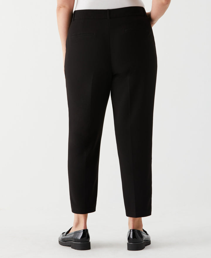 Plus Size Straight Leg Pintuck Pant (Black) 