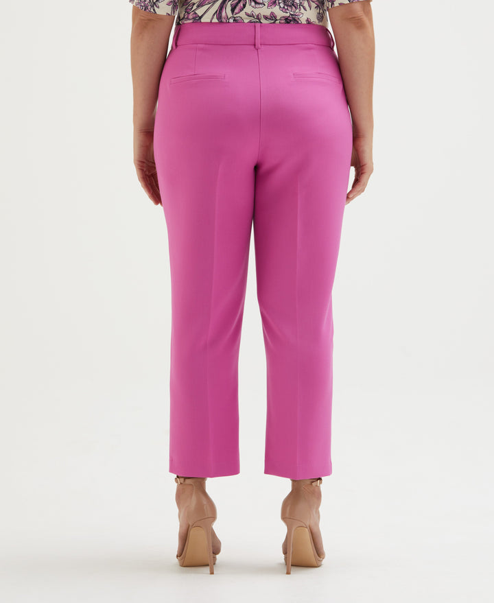 Plus Size Straight Leg Pintuck Pant (Purple Orchid) 