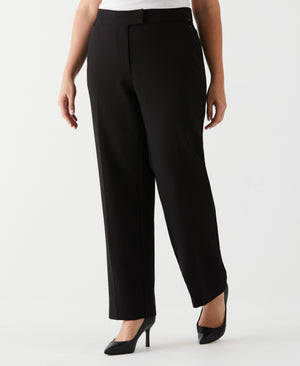 Plus Size Straight Leg Tab Pant (Black) 