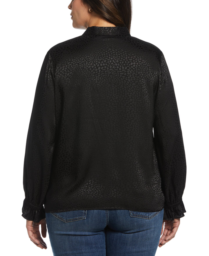 Tie Front Blouse (Black) 