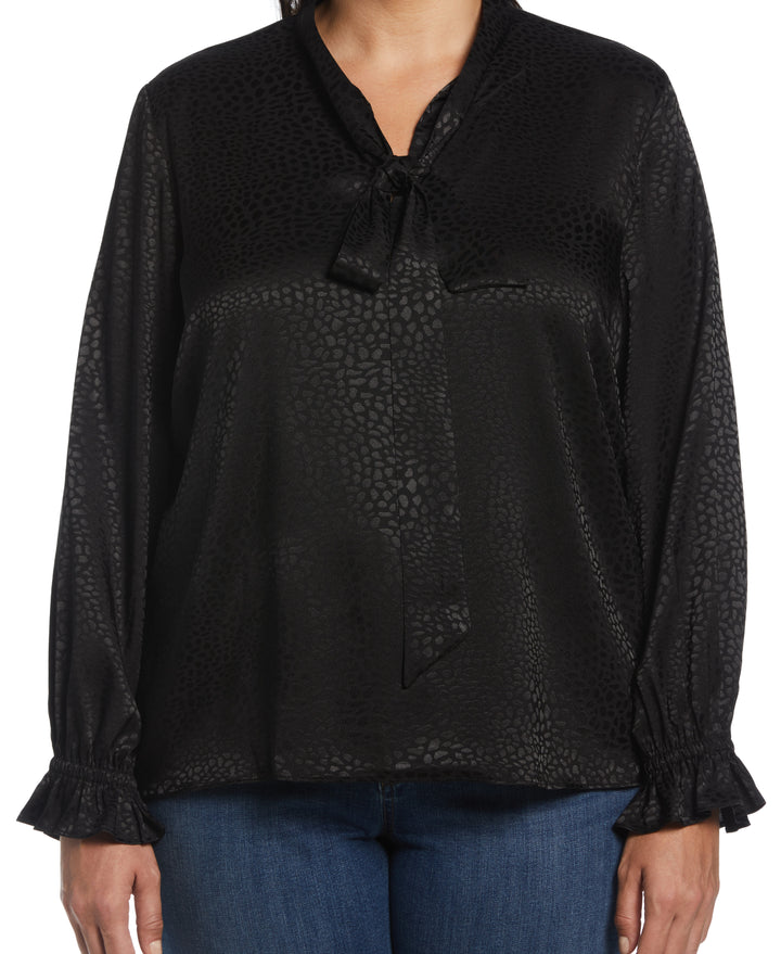 Tie Front Blouse (Black) 