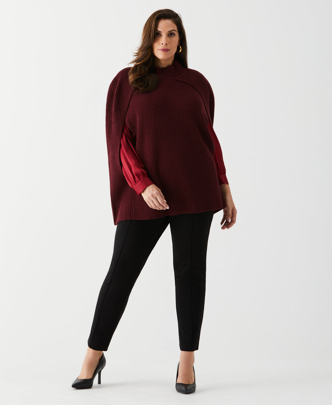 Poncho Sweater (Windsor Wine) 